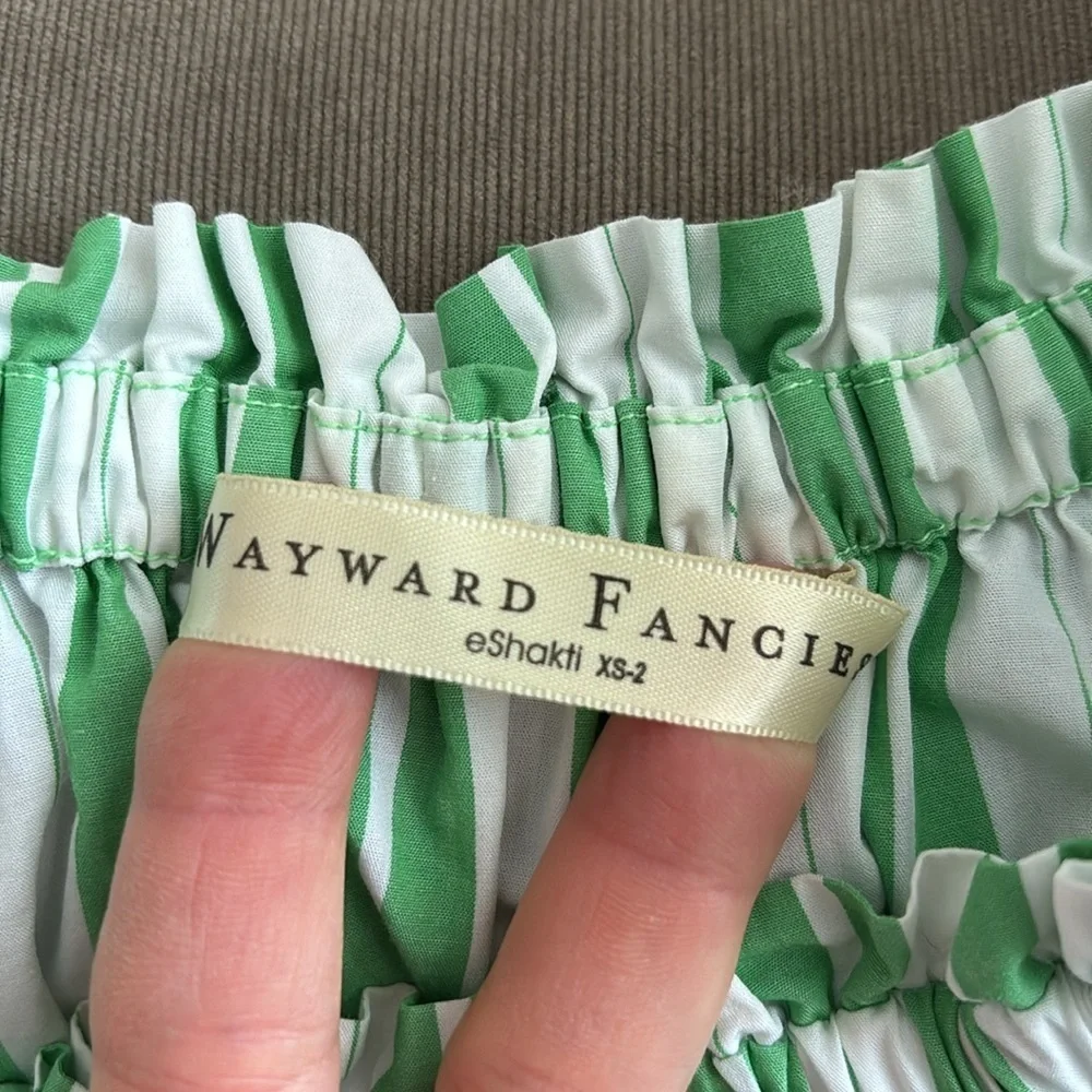 eShakti Wayward Fancies Off-theshoulder Stripe Cotton Poplin Smocked Waist Dress - Picture 8 of 11